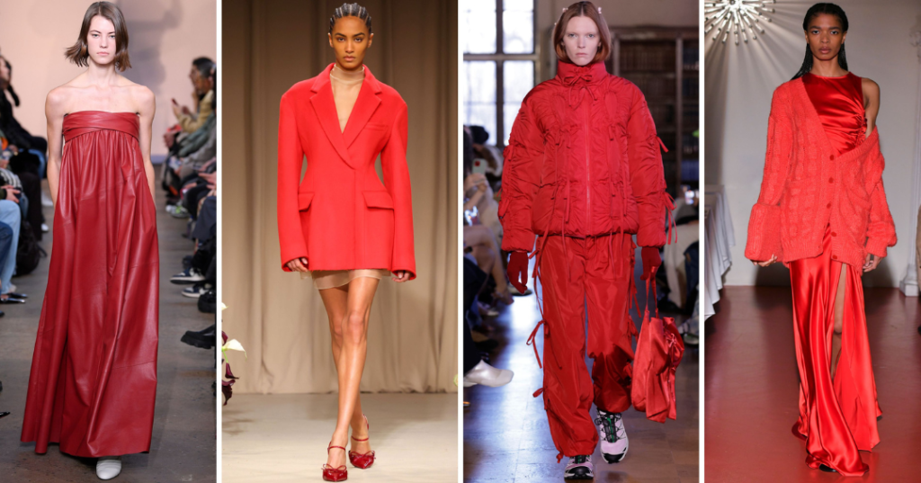 models wearing red clothes