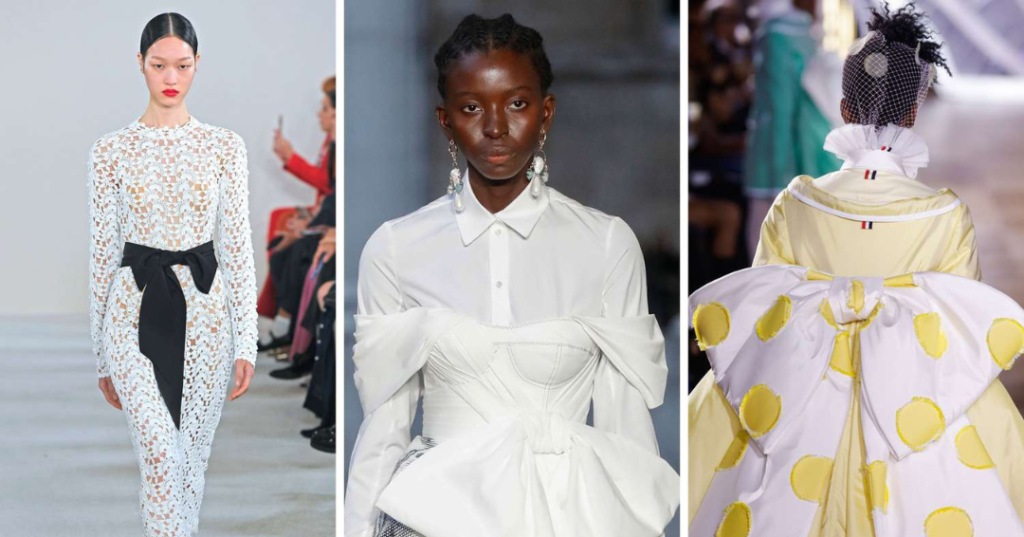 models wearing bows on nyfw 2023
