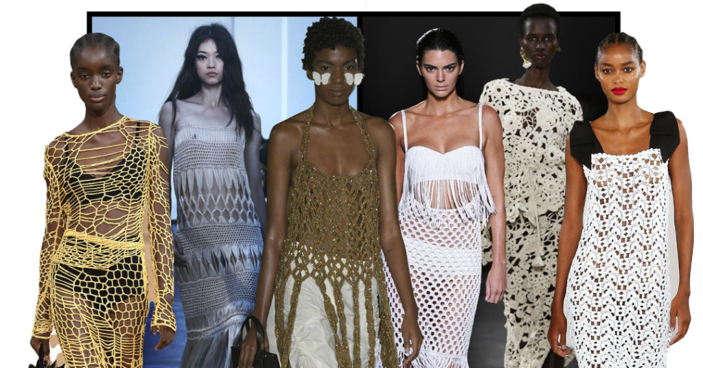models wearing crochet clothes